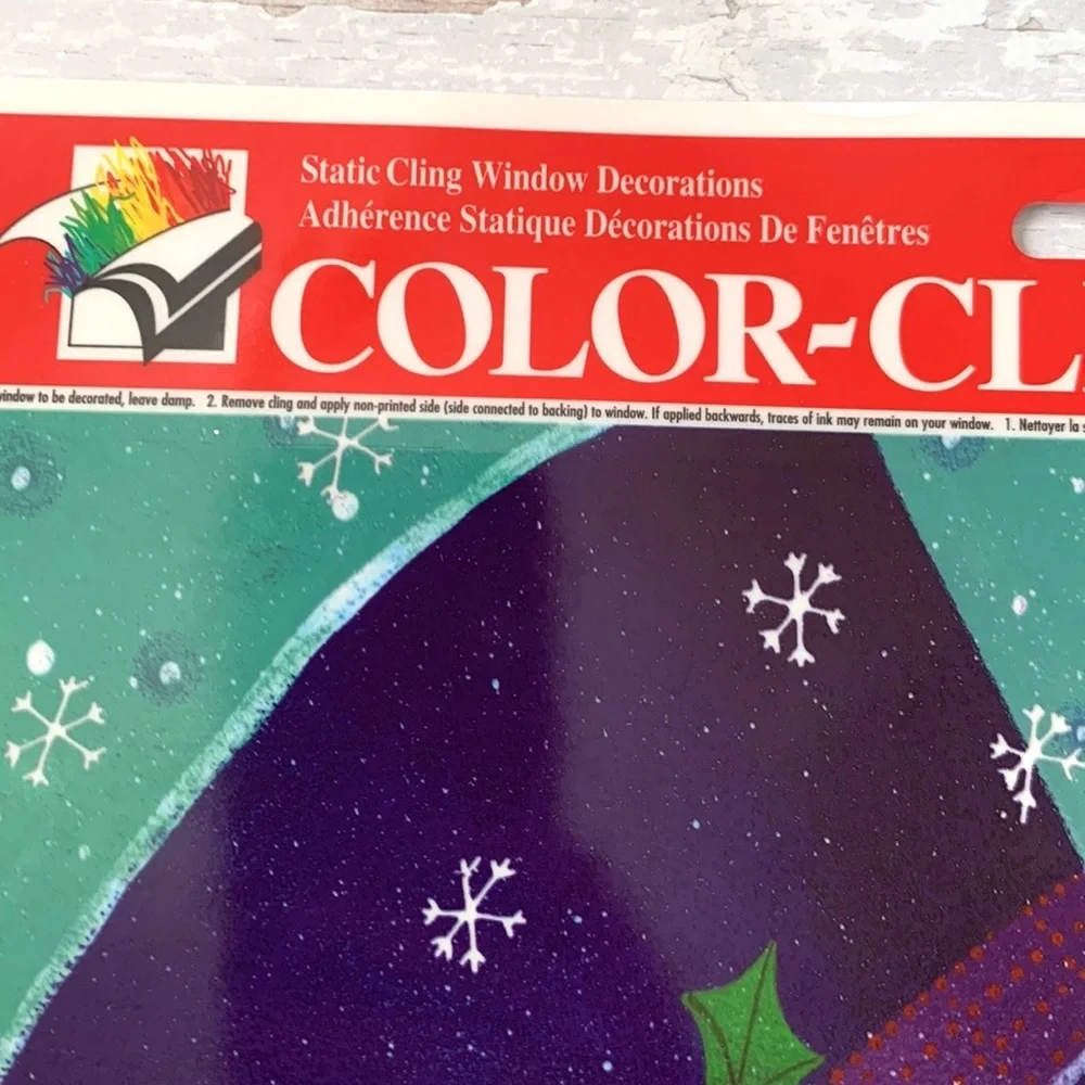 Christmas Window Decal Snowman Santa Please Stop Here Sticker NEW 15x11in